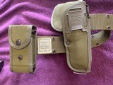 SOLD —— BERETTA M9, 9MM CAL., US. MFG. FOR THE US. MILITARY, US STAMPED ON THE FRA MILITARY ISSUED WEB BELT/ HOLSTER & MAGAZINE POUCH & 3 MAG’S, - 5 of 5