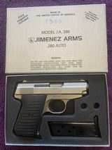 JIMENEZ JA-380, 380 AUTO, STAINLESS, LIKE NEW IN THE BOX WITH 2 MAG’S - 1 of 4