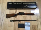 SOLD—BROWNING BELGIUM A-5 SWEET-16, 26” IMPROVED CYLINDER, VENT RIB, ROUND KNOB, MFG. 1962, NEW UNFIRED IN THE BOX WITH OWNER MANUAL IN BLACK ENVELOPE - 1 of 10