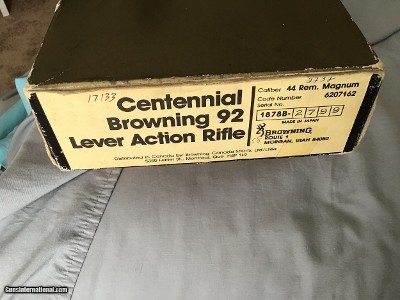 BROWNING 92 “CENTENNIAL 1878-1978” 44 MAGNUM, NEW UNFIRED IN THE BOX WITH OWNERS MANUAL, ETC. - Image 9 of 9
