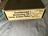 BROWNING 92 “CENTENNIAL 1878-1978” 44 MAGNUM, NEW UNFIRED IN THE BOX WITH OWNERS MANUAL, ETC. - 9 of 9