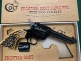 COLT FRONTIER SCOUT “62” 22 LR., 22 MAG. DUAL CYLINDER, LIKE NEW IN THE BOX WITH OWNERS MANUAL - 3 of 4