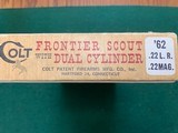 COLT FRONTIER SCOUT “62” 22 LR., 22 MAG. DUAL CYLINDER, LIKE NEW IN THE BOX WITH OWNERS MANUAL - 4 of 4