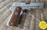 COLT COMMANDER 45 ACP, SERIES 70, MFG. 1976 “RARE SATIN NICKEL” NEW UNFIRED IN THE BOX WITH OWNERS MANUAL, HANG TAG, COLT LETTER, ETC. - 2 of 6