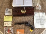 COLT SINGLE ACTION ARMY 3RD GENERATION 357 MAGNUM, 7 1/2” BLUE & CASE, NEW IN THE BOX WITH OWNERS MANUAL, HANG TAG, COLT LETTER, ETC. - 1 of 9