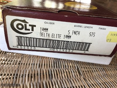 COLT DELTA “ELITE” 10MM CAL., 5” BARREL, STAINLESS, NEW UNFIRED IN THE BOX OWNERS MANUAL, HANG TAG, ETC. - Image 5 of 5