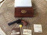 COLT PYTHON 357 MAGNUM, 6” BLUE, MFG. 1979, LIKE NEW IN THE BOX WITH OWNERS MANUAL, HANG TAG, ETC.