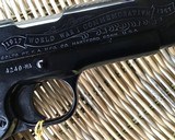 COLT 45 AUTO, WORLD WAR I, “MEUSSE ARGON” COMMERATIVE, MFG. 1967, NEW UNFIRED IN THE PRESENTATION WOOD BOX, WITH HANG TAG - 8 of 9
