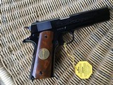 COLT 45 AUTO, WORLD WAR I, “MEUSSE ARGON” COMMERATIVE, MFG. 1967, NEW UNFIRED IN THE PRESENTATION WOOD BOX, WITH HANG TAG - 2 of 9