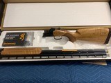 BROWNING 725 TRAP, MAPLE WOOD, 30” BARREL, EXTENDED CHOKE TUBES, NEW IN THE BOX WITH CHOKE TUBES, WRENCH, & OWNERS MANUAL