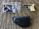 BROWNING BELGIUM “BABY” 25 AUTO, LIGHTWEIGHT ALUMINUM FRAME, BRIGHT NICKEL, GOLD TRIGGER, PEARLITE GRIPS, NEW UNFIRED IN BROWNING ZIPPER POUCH