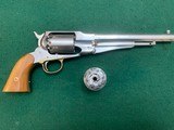 UBERTI 44 CAL. REVOLVER, BLACK POWDER STAINLESS STEEL 8” BARREL HIGH COND., 45 COLT CARTRIDGE CYL. AVAILABLE FOR EXTRACHARGE