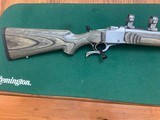 RUGER #1, 22-250 CAL. VARMINTER, 24” STAINLESS STEEL BULL BARREL WITH GRAY LAMINATE STOCK, HIGH COND. - 2 of 5