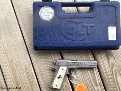 COLT GOVERNMENT 38 SUPER“TALO” “BRIAN POWLY LIMITED EDITION #232 OF 300, 38 SUPER CAL”5” BARREL, BRUSHED STAINLESS, NEW IN THE BOX - Image 2 of 5