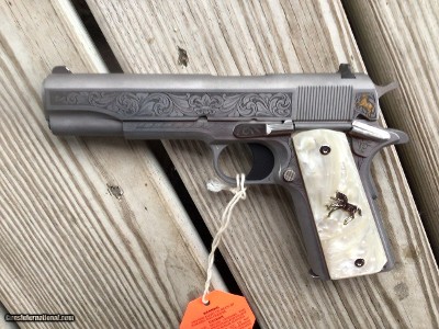COLT GOVERNMENT 38 SUPER“TALO” “BRIAN POWLY LIMITED EDITION #232 OF 300, 38 SUPER CAL”5” BARREL, BRUSHED STAINLESS, NEW IN THE BOX - Image 4 of 5