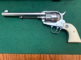RUGER VAQUERO 44 MAGNUM, 7 1/2” BARREL, GLOSS STAINLESS FINISH, HIGH COND. IN THE BOX WITH OWNERS MANUAL, ETC. - 2 of 5