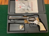 RUGER VAQUERO 44 MAGNUM, 7 1/2” BARREL, GLOSS STAINLESS FINISH, HIGH COND. IN THE BOX WITH OWNERS MANUAL, ETC. - 1 of 5