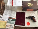 COLT GOVERNMENT 380 CAL. “LADY COLT” NEW UNFIRED IN THE BOX WITH “LADY COLT” MAROON BAG, HANG TAG, OWNERS MANUAL, COLT LETTER