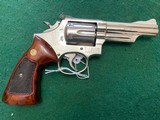 SMITH & WESSON 19-3 357 MAGNUM, 4” PINNED BARREL, BRIGHT NICKEL, HIGH COND. - 1 of 5