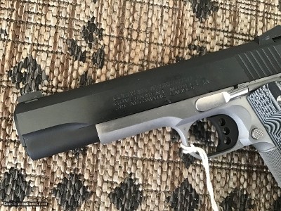 COLT SERIES 70 NATIONAL MATCH 45 ACP,“ONE OF 50” MFG IN THE COLT CUSTOM SHOP, STAINLESS. FRAME, BLUE SLIDE, FRONT NIGHT SIGHT - Image 2 of 6