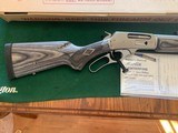 MARLIN 1895 MXLR, 450 MARLIN CAL., JM STAMPED, 24” BARREL, STAINLESS, BLACK/GRAY LAMINATE STOCK, NEW IN THE BOX - 3 of 5