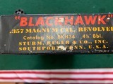RUGER BLACKHAWK CONVERTIBLE 3 SCREW, 357 MAGNUM/ 9 MM, 4 5/8” BARREL, SN 31-40498, 99% COND. IN THE BOX - 5 of 5