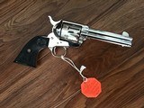 COLT SAA ARMY 45 LC. 4 3/4” BARREL, BRIGHT NICKEL, NEW UNFIRED, UNTURNED 100% COND. IN THE BOX WITH OWNERS MANUAL & HANG TAG - 3 of 4