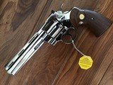 COLT PYTHON 357 MAGNUM 6” BRIGHT NICKEL MFG. 1971, NEW IN THE BOX, NO TURN LINE, COME WITH OWNERS MANUAL, HANG TAG, COLT LETTER, COLT SCREWDRIVER, ETC - 2 of 4