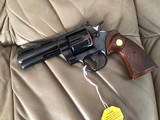 COLT PYTHON 357 MAGNUM, 4” BLUE, MFG. 1974, NEW UNFIRED, UNTURNED IN THE BOX WITH OWNERS MANUAL, COLT LETTER, HANG TAG, ETC. - 3 of 4