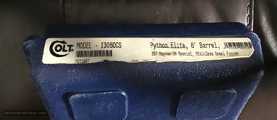 COLT PYTHON 357 MAGNUM “ELITE” RARE BRIGHT STAINLESS, 6” BARREL, NEW UN FIRED, UNTURNED, 100% COND. IN THE BOX WITH OWNERS MANUAL, HANG TAG, ETC. - Image 7 of 7