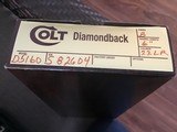 COLT DIAMONDBACK 22 LR., 6” BLUE, NEW UNFIRED, UNTURNED, 100% COND. IN THE BOX WITH OWNERS MANUAL, HANG TAG, COLT LETTER, ETC. - 5 of 5