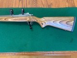 RUGER 77/22 ALL WEATHER 22 MAGNUM, GRAYED STAINLESS, BROWN LAMINATE STOCK, 99% COND.I - 3 of 5