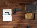 COLT GOVERNMENT 38 SUPER, MFG. 1954, 99+% COND IN THE ORIGINAL BOX WITH OWNERS MANUAL