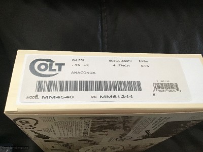 COLT ANACONDA 45 LC. 4” STAINLESS, MFG. 1994, NEW UNFIRED IN THE BOX - Image 7 of 7