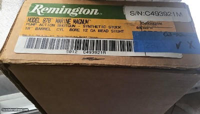 REMINGTON 870 “MARINE” STAINLESS 12 GA. MAGNUM,18” CYLINDER BORE BARREL, NEW UNFIRED IN THE BOX WITH OWNERS MANUAL, ETC. - Image 8 of 8