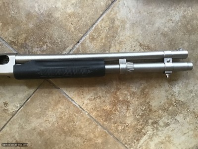 REMINGTON 870 “MARINE” STAINLESS 12 GA. MAGNUM,18” CYLINDER BORE BARREL, NEW UNFIRED IN THE BOX WITH OWNERS MANUAL, ETC. - Image 5 of 8