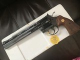 COLT PYTHON “TARGET” 38 SPC. 8” BARREL, ROYAL BLUE, NEW UNFIRED, UNTURNED 100% COND. IN THE BOX WITH OWNERS MANUAL, HANG TAG, ETC. - 5 of 8