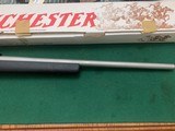 WINCHESTER 70 SA, 22-250, 26” HEAVY VARMINT, STAINLESS, MFG. IN THE USA. 99+% COND. IN THE BOX WITH SCOPE RINGS, - 4 of 5