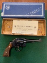 SMITH & WESSON 10-2, 38 SPC., “RARE 5” BARREL” 99% COND. IN THE BOX WITH OWNERS MANUAL - 1 of 5