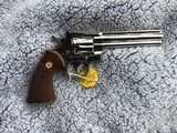 COLT PYTHON 357 MAGNUM 6” BRIGHT NICKEL, MFG. 1970, NEW UNFIRED, UNTURNED, 100% COND. IN THE BOX WITH OWNERS MANUAL, HANG TAG, COLT LETTER, ETC. - 2 of 6