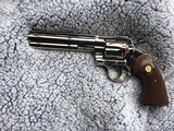 COLT PYTHON 357 MAGNUM 6” BRIGHT NICKEL, MFG. 1970, NEW UNFIRED, UNTURNED, 100% COND. IN THE BOX WITH OWNERS MANUAL, HANG TAG, COLT LETTER, ETC. - 4 of 6