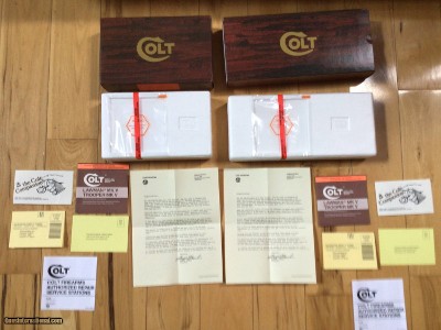 COLT BOA 357 MAGNUM CONSECUTIVE SERIAL NUMBERS 0073 & 0074, FROM LEW HORTON, NEW UNFIRED IN PRESENTATION WOODEN BOX THAT CAME WITH THE LEW HORTON SETS - Image 3 of 4