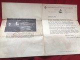 COLT OFFICERS TARGET 38 SPC. 6” HEAVY BARREL WITH PATRIDGE SIGHT, COLT LETTER FROM 1927, WITH COLORFUL PIC’S ON BACK - 4 of 9