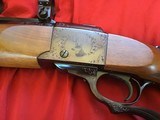 RUGER #1 270 WEATHERBY MAGNUM CAL. FACTORY ENGRAVED WITH MULE DEER BUCK & ANTELOPE 26” BARREL, RUGER RED RECOIL PAD, UNFIRED 100% COND. - 6 of 13
