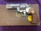 COLT PYTHON 4” BRIGHT NICKEL, NEW UNFIRED IN THE BOX WITH OWNERS MANUAL, HANG TAG, COLT LETTER, COLT SCREW DRIVER, ETC. - 4 of 6