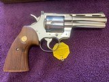 COLT PYTHON 4” BRIGHT NICKEL, NEW UNFIRED IN THE BOX WITH OWNERS MANUAL, HANG TAG, COLT LETTER, COLT SCREW DRIVER, ETC. - 2 of 6
