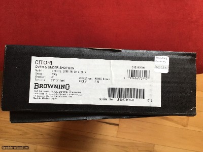 BROWNING CITORI 20 GA., WHITE LIGHTNING, 28” 3” CHAMBER, MIDAS CHOKE TUBE SYSTEM, NEW UNFIRED IN THE BOX WITH CHOKE TUBES & OWNERS MANUAL - Image 3 of 4
