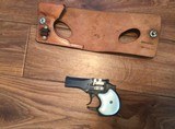 HIGH STANDARD DERRINGER 22 LR. WITH VERY SCARCE WALLET HOLSTER 99% COND. - 2 of 5