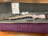 RUGER AMERICAN 17 HMR, BURNT, THREADED BARREL, CERKOTE FINISH, YOTE CAMO STOCK NEW UNFIRED IN THE BOX - 4 of 7