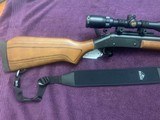 HARRINGTON & RICHARDSON ULTRA SLUG 20 GA., LAMINATE STOCK,FULLY RIFLED, 3” CHAMBER BARREL, BUSHNELL 1 3/4” X—3X SCOPE,EXC. COND. - 3 of 5
